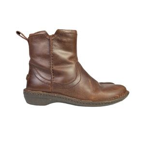 UGG Australia Neevah 1004177 Brown Leather Shearling Lined Ankle Boots Women's 8